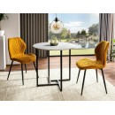 Стол обеденный SIGNAL ALTO II белый мрамор/черный 80